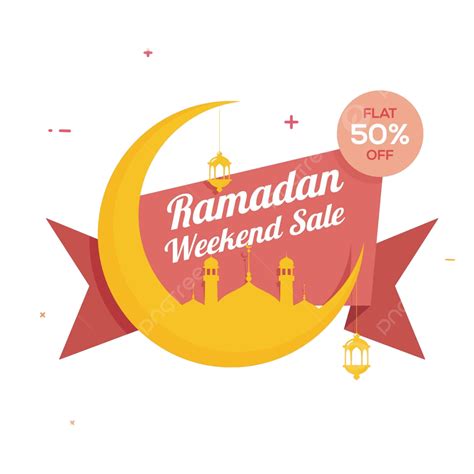 Ramadan Sale Tag With Crescent Moon Hot Deal Banner Flyer Vector Hot