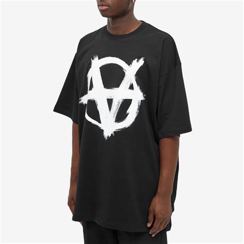 Vetements Double Anarchy Logo Tee Black And White End Us