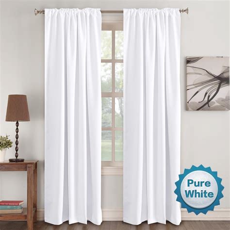 Window Curtain Panels White Curtains Insulated Thermal Back
