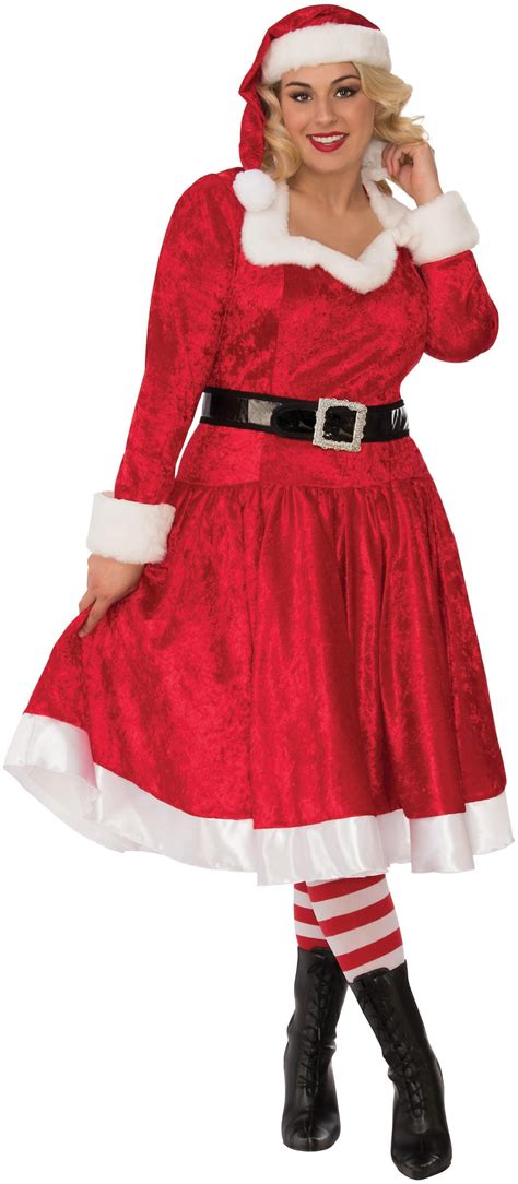 Glitzy Womens Curvy Miss Santa Costume Most Recent Ideas Of Holiday