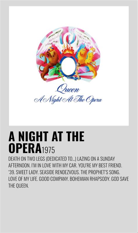 A Night At The Opera Queen Albums Queen Poster Music Poster Ideas