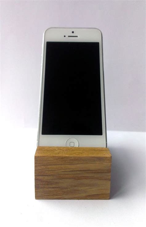 Oak Wood Iphone Smart Phone Desk Stand Holder Iphone Wood Etsy