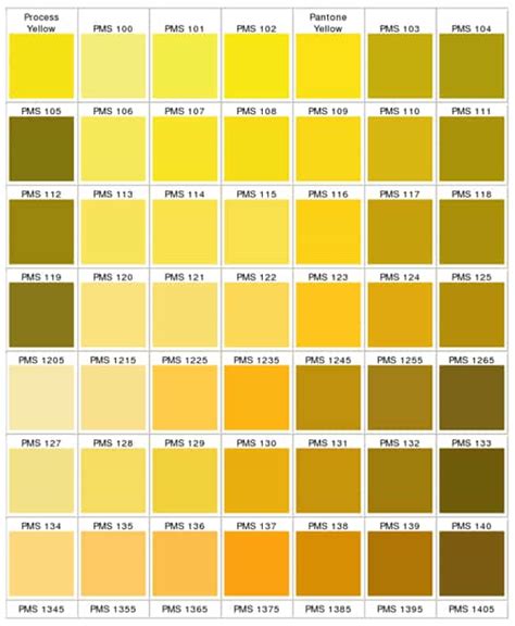 The Color Yellow A Wide Range Of Shades Color Palette Yellow