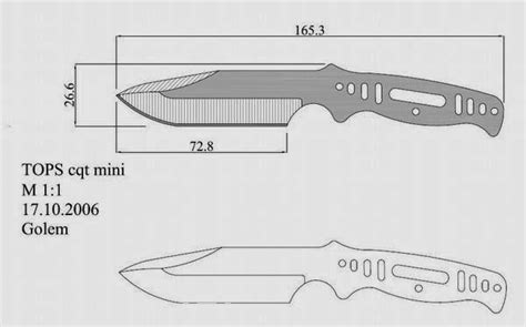 Dark timber knives 1911 midtech line. facón chico: Moldes de Cuchillos