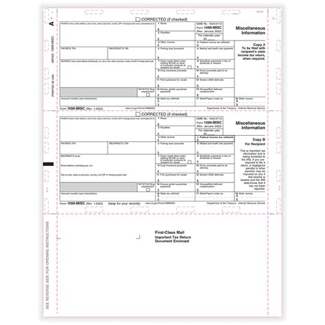 ComplyRightDealer | 1099-MISC, 2-Up Horizontal, Copy B & 2, Z-Fold, 11
