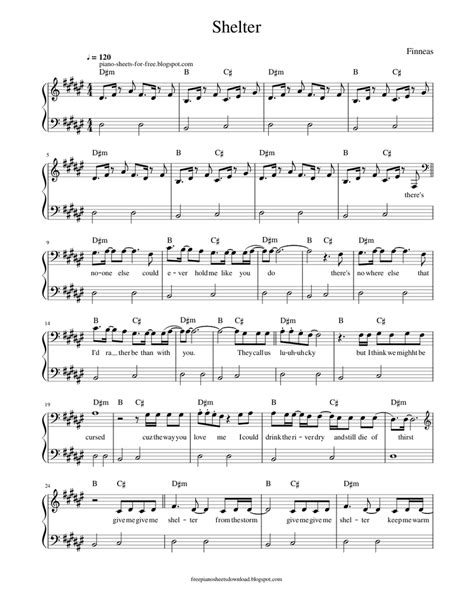 🏚️ Finneas — Shelter Sheet Music For Piano Solo Easy