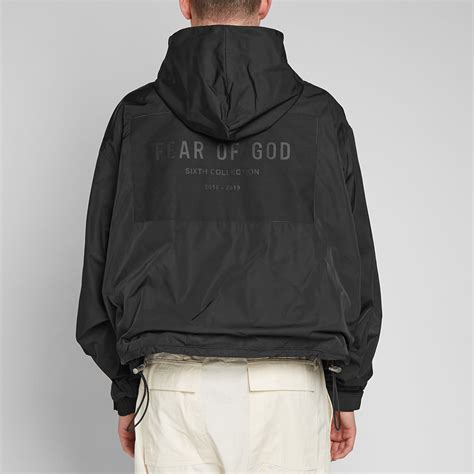 Fear Of God Nylon Full Zip Hooded Jacket Black End