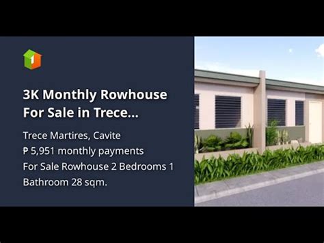 K Monthly Rowhouse For Sale In Trece Martires Cavite Youtube