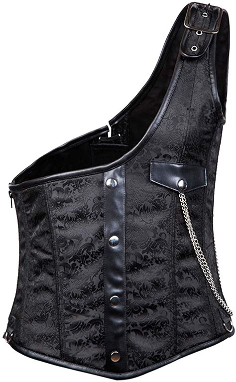 Bslingerie Mens Steampunk Metal Chain Waist Cincher Costume Corset