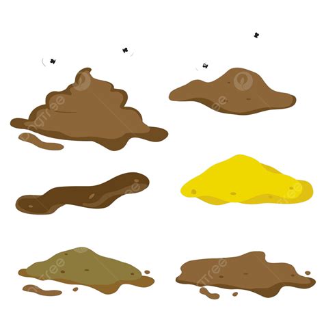 Set Of Poop And Feces Cartoon Vector Isolated Vector Closet Vector