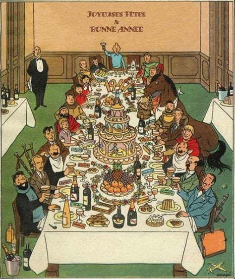 Banquet Comic Illustration Tintin Comic Art