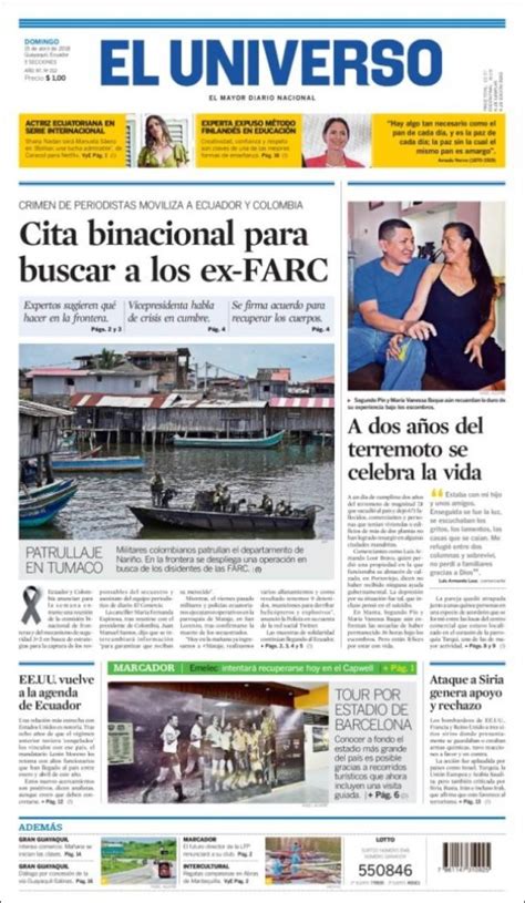 Periódico El Universo Ecuador Ecuador Periódicos De Ecuador Toda