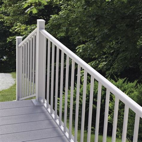 Includes top/bottom rails, steel reinforcements, post brackets, balusters (~22), connectors, screws, instructions. Freedom Winchester 8-ft x 2.5-in x 3-ft White Aluminum Deck Rail Kit with Balusters (24-Piece ...