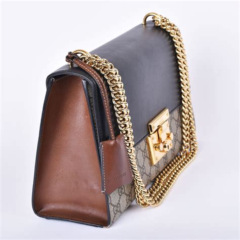 Buy Pre Owned Gucci Padlock Medium Chain Bag Supreme Gg Canvas Black