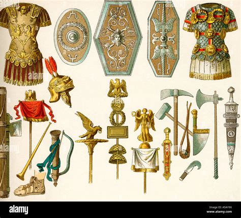 Ancient Roman Weapons And Armor Stock Photo Alamy
