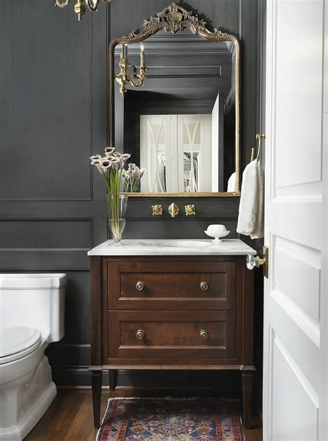 Powder Room This Chic And Classic Powder Room Features A Custom