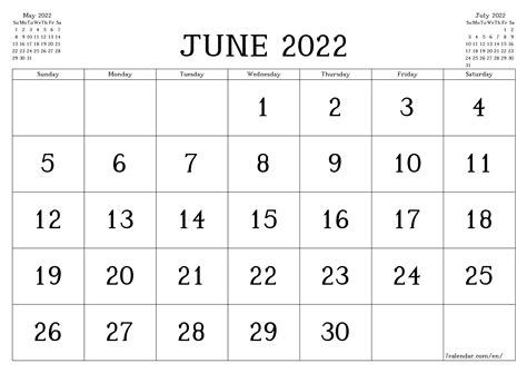 Free Printable June 2022 Calendar Pdf And Image Images