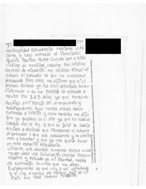 Carta De Denuncia De Amenazas Para El Desistimiento De Refugio Por My Xxx Hot Girl