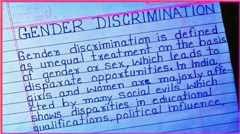 Gender Discrimination In Our Society Essay Gender Discrimination And