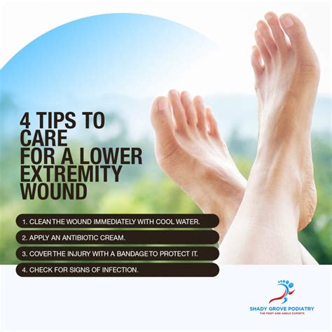 4 Tips To Care For A Lower Extremity Wound Infographic
