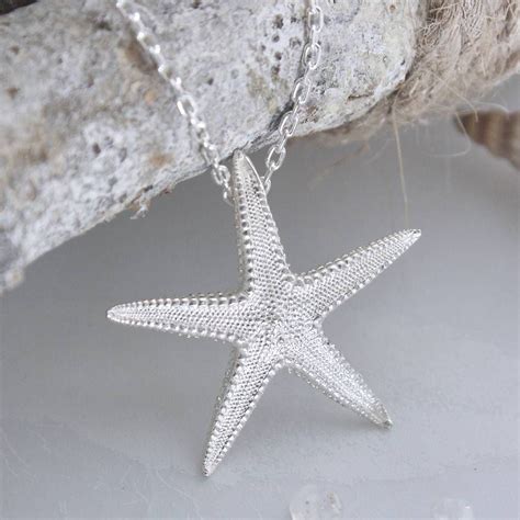 Sterling Silver Starfish Necklace By Caroline Brook Starfish Jewelry