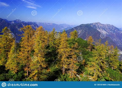 Scenic Autumn Landscape Of The Austrian Alps From The Krippenstein