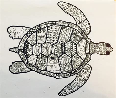 Zentangle Sea Turtle By Egdirbr On Deviantart