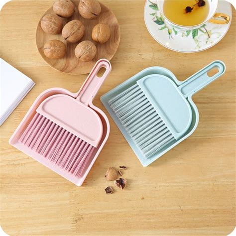 Durable Mini Desktop Sweep Cleaning Brush Small Broom Dustpan Set Mini