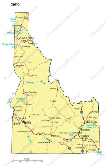 Idaho Map Counties Major Cities And Major Highways