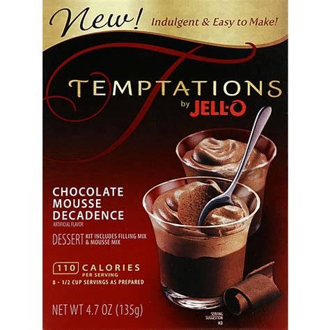 Jell O Chocolate Mousse Decadence Temptations Dessert Kit Oz Box