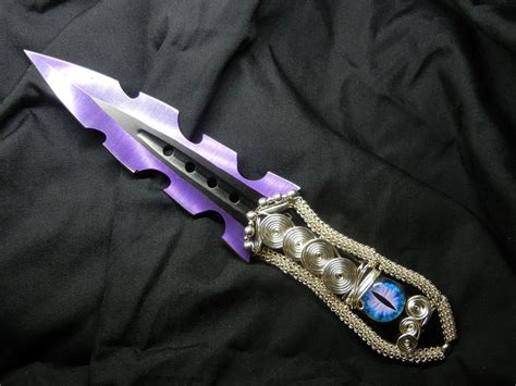 7 Inch Alter Ritual Dagger Cosplay Purple Dragon Eye Wire Wrap Wrapped