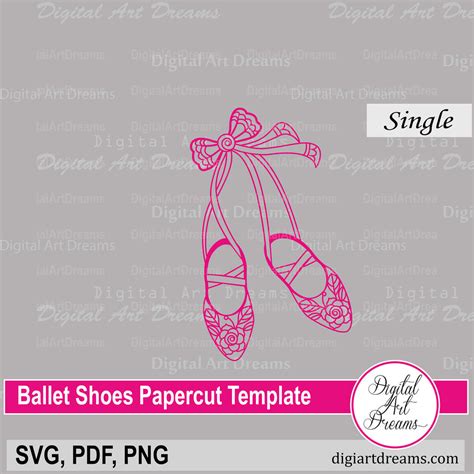 Ballet Shoes Svg Ballerina Slippers Paper Cutting Cricut Digital