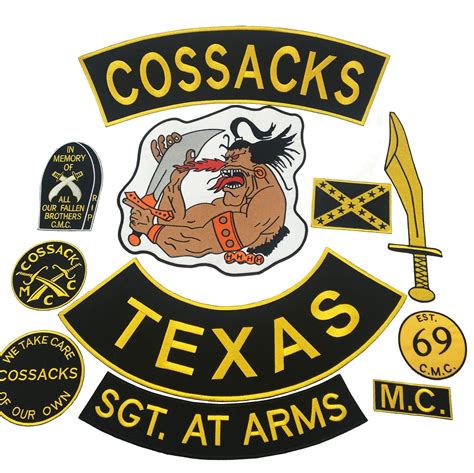 2021 New Arrival Cossacks Texas Mc Embroidered Iron On Sew On Biker