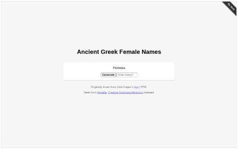 Ancient Greek Female Names ― Perchance Generator