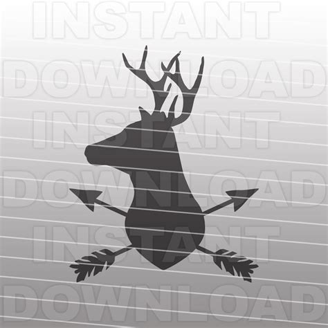 Deer Head With Arrows Svg Filedeer Hunting Svgbowhunting Etsy