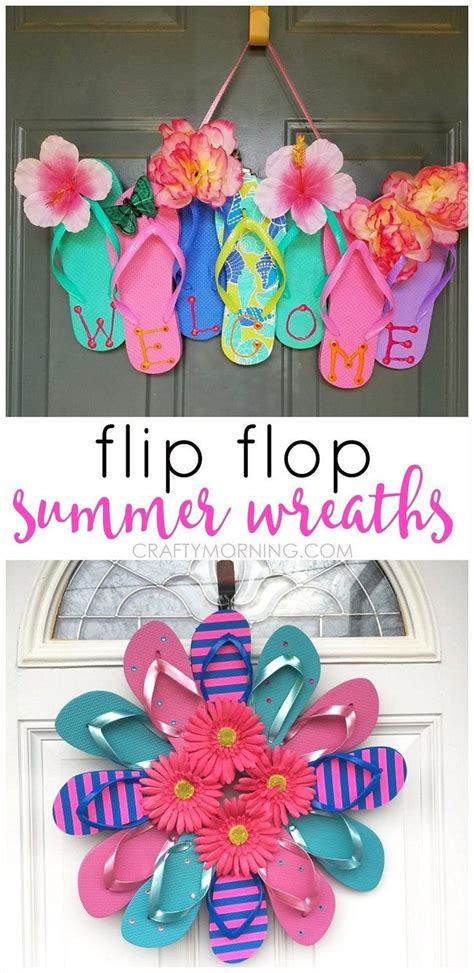 41 Diy Easy Birthday Crafts For Adults 39 Summer Flip Flop Wreaths What