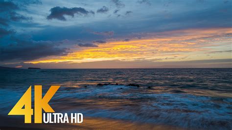 Sunset At Maluaka Beach Maui Hawaii 4k Nature Relaxation Video