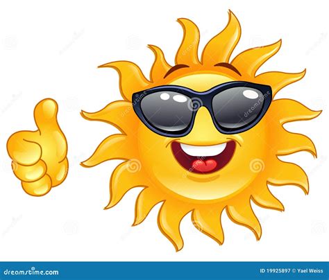 Thumb Up Sun Stock Vector Image Of Shiny Showing Face 19925897