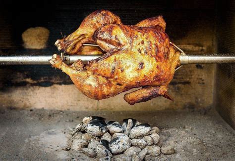 Rotisserie Chickens Rotate In A Supermarket Window Hypnotizing Those