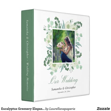 Eucalyptus Greenery Elegant Wedding Photo Album 3 Ring Binder Zazzle Wedding Photo Albums
