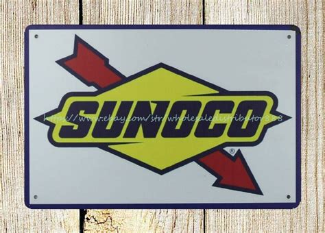 Advertising Living Room Wall Art Sunoco Gas Oil Metal Tin Sign Ebay