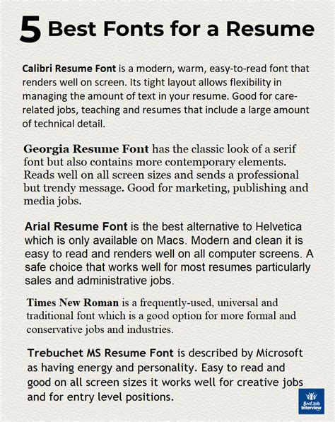 Best Font For Resume 2021 Coverletterpedia