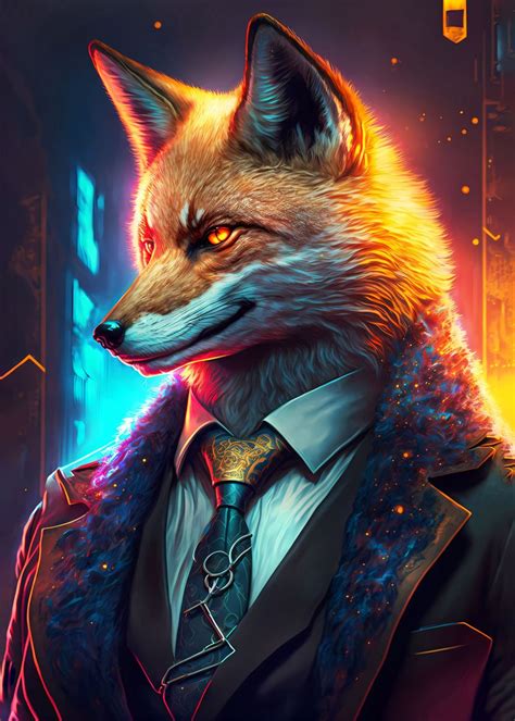 Boss Fox In Suit Poster Picture Metal Print Paint By Luong Phat