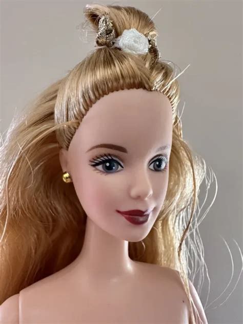 BEAUTIFUL NUDE BARBIE Doll Partial Updo LONG Blonde Hair Mackie Face 4