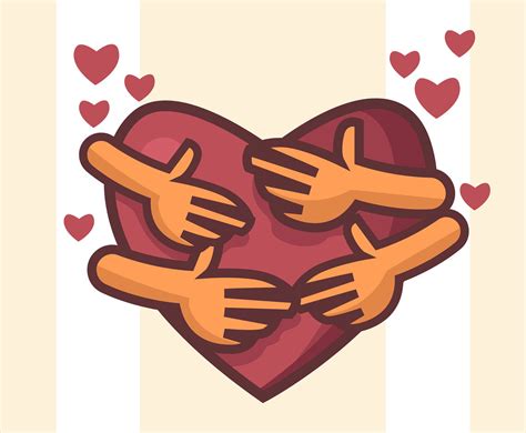 Hugging Heart Vector In Thick Lines Vector Art And Graphics