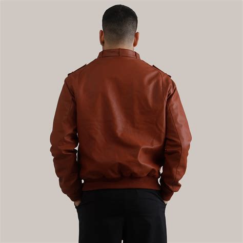 Men Faux Leather Iconic Jacket Members Only Members Only