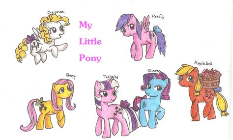 Applejack Firefly Posey Sparkler Surprise And Others G1 Drawn By