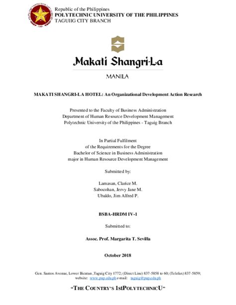 (PDF) MAKATI SHANGRI-LA HOTEL MANILA: An Organizational ...