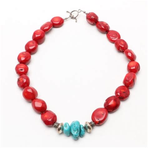 Turquoise Coral Navajo Necklace Navajo Necklace Coral Beads