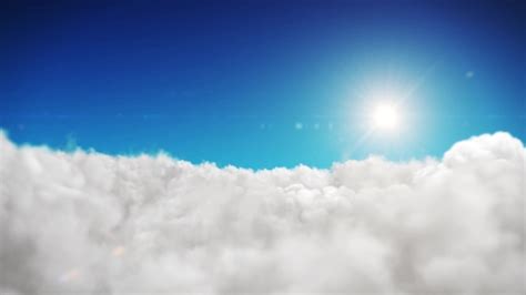 Animation Blue Sky And Sun Background With White Clouds Motion Graphics